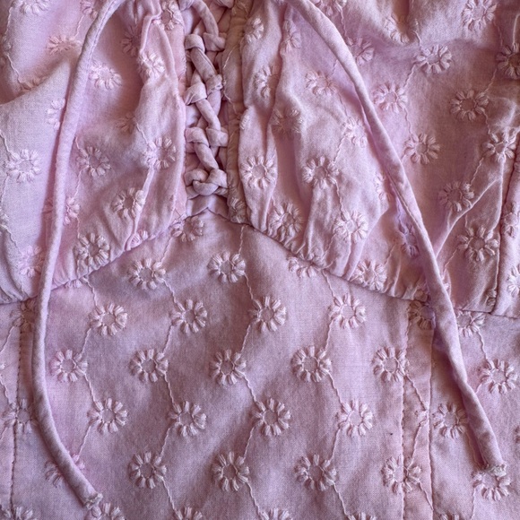 Hollister Pink Eyelet Puff Sleeve Blouse - Picture 3 of 6